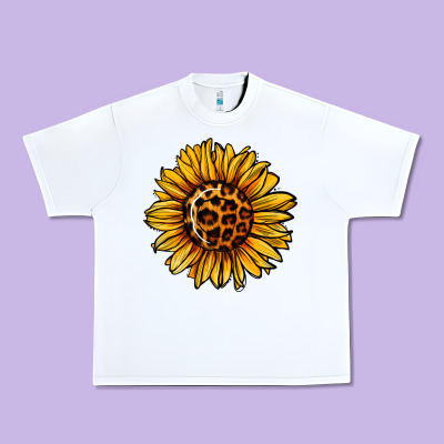 Sunflower Leopard Urban Heavy Tee Designed By Jasminsmagicworld