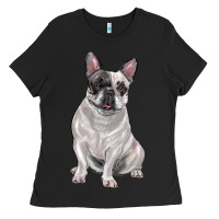 Black white black french bulldog Ladies Tee - LillyAllenDesigns