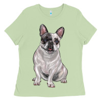Matcha white black french bulldog Ladies Tee - LillyAllenDesigns