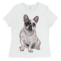 White white black french bulldog Ladies Tee - LillyAllenDesigns