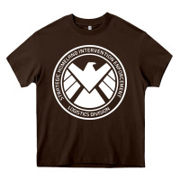 Chocolate Brown agents of shield Heavy Core Tee - artisFamous