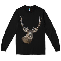 Black Mule Buck Deer Head Long Sleeve Tee - LillyAllenDesigns