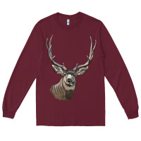Burgundy Mule Buck Deer Head Long Sleeve Tee - LillyAllenDesigns