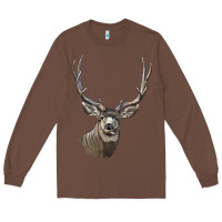 Chestnut Mule Buck Deer Head Long Sleeve Tee - LillyAllenDesigns