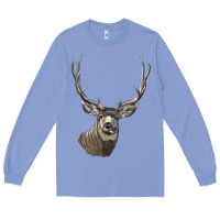 Colony Blue Mule Buck Deer Head Long Sleeve Tee - LillyAllenDesigns