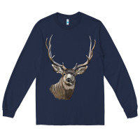 Navy Mule Buck Deer Head Long Sleeve Tee - LillyAllenDesigns