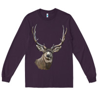 Plum Mule Buck Deer Head Long Sleeve Tee - LillyAllenDesigns