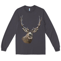 Smoke Mule Buck Deer Head Long Sleeve Tee - LillyAllenDesigns