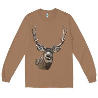 Toasted Coconut Mule Buck Deer Head Long Sleeve Tee - LillyAllenDesigns