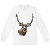 White Mule Buck Deer Head Long Sleeve Tee - LillyAllenDesigns