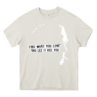 Cream charles bukowski Heavy Core Tee - artisFamous