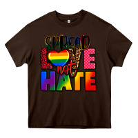 Chocolate Brown spread love not hate Heavy Core Tee - FaDigitalArtStudio