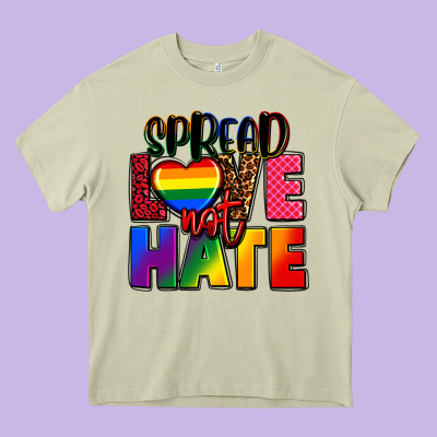 Spread Love Not Hate Heavy Core Tee Designed By Fadigitalartstudio