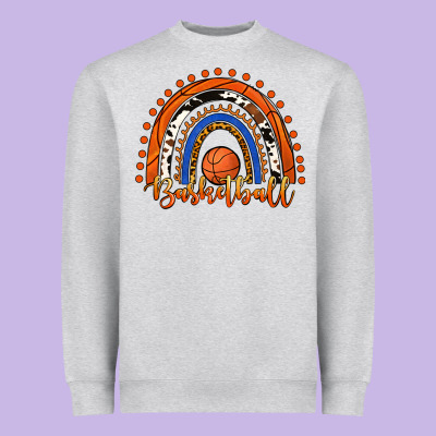 Basketball Rainbow Heavyweight Sweatshirt Designed By Ranaportraitstore