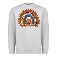 Heather Grey Basketball Rainbow Heavyweight Sweatshirt - RanaPortraitStore