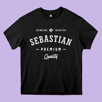 Sebastian Personalized Name Mens Birthday Heavy Core Tee Designed By Artisfamous