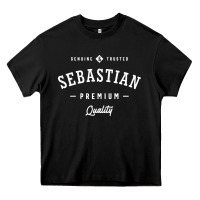 Black Sebastian Personalized Name Mens Birthday Heavy Core Tee - artisFamous
