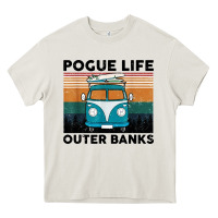 Cream pogue life outer banks retro vintage Heavy Core Tee - artisFamous