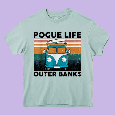 Pogue Life Outer Banks Retro Vintage Heavy Core Tee Designed By Artisfamous