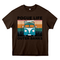 Chocolate Brown pogue life outer banks retro vintage Heavy Core Tee - artisFamous