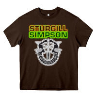 Chocolate Brown Sturgill Simpson De Oppresso Liber Heavy Core Tee - artisFamous