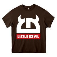 Chocolate Brown little devil Heavy Core Tee - artisFamous