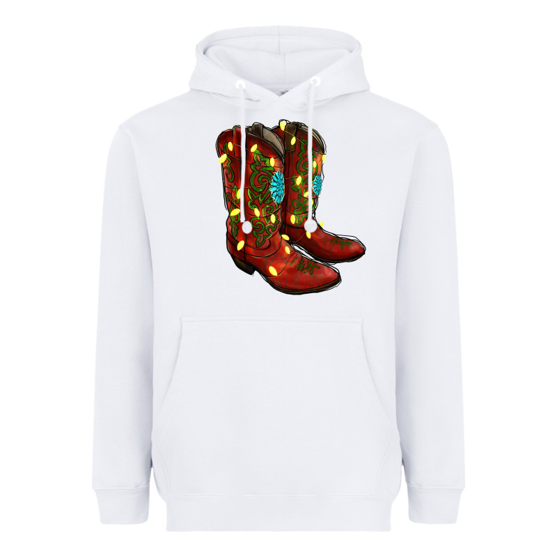Cowboy Boots Christmas Heavyweight Hoodie by RanaPortraitStore | Teevron