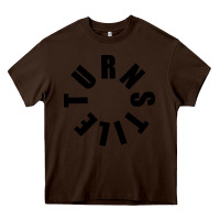Chocolate Brown TURNSTILE BLACK ON WHITE Heavy Core Tee - artisFamous