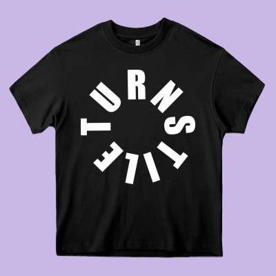 Turnstile White On Black. Heavy Core Tee Designed By Artisfamous