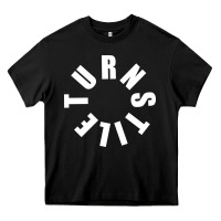 Black TURNSTILE WHITE ON BLACK. Heavy Core Tee - artisFamous