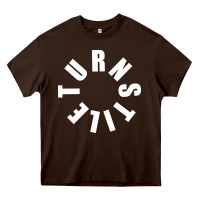 Chocolate Brown TURNSTILE WHITE ON BLACK. Heavy Core Tee - artisFamous