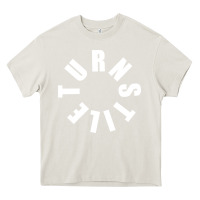 Cream TURNSTILE WHITE ON BLACK. Heavy Core Tee - artisFamous