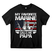 Black marine papa, gifts my favorite marine calls me pa pa military mother Heavy Core Tee - artisFamous