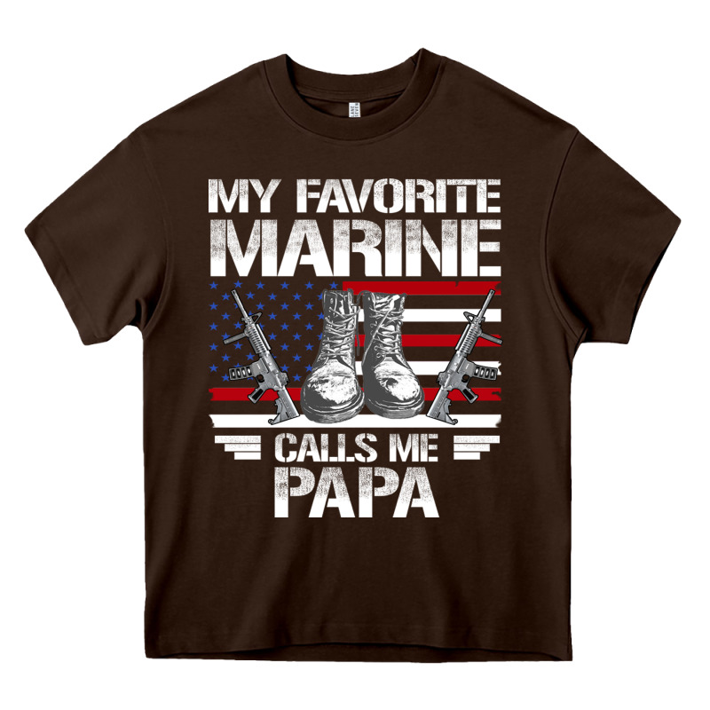 Marine Papa, Gifts My Favorite Marine Calls Me Pa Pa Military Mother Heavy Core Tee by artisFamous | Teevron