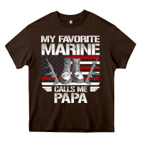 Marine Papa, Gifts My Favorite Marine Calls Me Pa Pa Military Mother Heavy Core Tee | Teevron