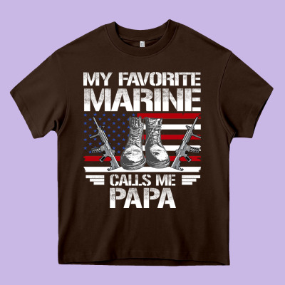 Marine Papa, Gifts My Favorite Marine Calls Me Pa Pa Military Mother Heavy Core Tee Designed By Artisfamous
