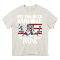 Cream marine papa, gifts my favorite marine calls me pa pa military mother Heavy Core Tee - artisFamous