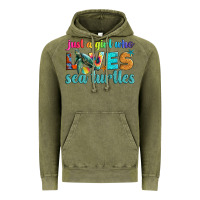 Vintage Olive just a girl who loves sea turtle Vintage Hoodie - Artiststas