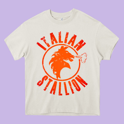 Italian Stallion Heavy Core Tee Designed By Artisfamous
