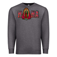 Charcoal Heather Nana Lady Of Guadalupe Premium Sweatshirt - Jasminsmagicworld