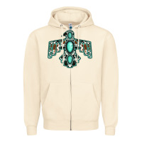 Sandshell cowhide turquoise thunderbird Zipper Hoodie - Jasminsmagicworld