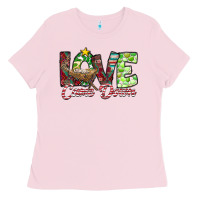 Bubblegum Pink Love Came Down Ladies Tee - CowhideDigitalArt