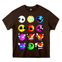 Chocolate Brown geometry dash difficulty  faces Heavy Core Tee - artisFamous
