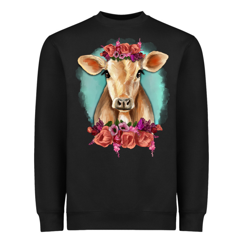 Floral Cow Heavyweight Sweatshirt by RanaPortraitStore | Teevron