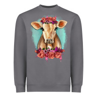 Storm Floral Cow Heavyweight Sweatshirt - RanaPortraitStore