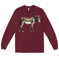 Burgundy american mammoth jackstock donkey Long Sleeve Tee - LillyAllenDesigns