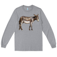 Heather Grey american mammoth jackstock donkey Long Sleeve Tee - LillyAllenDesigns