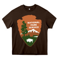 Chocolate Brown national park service Heavy Core Tee - artisFamous