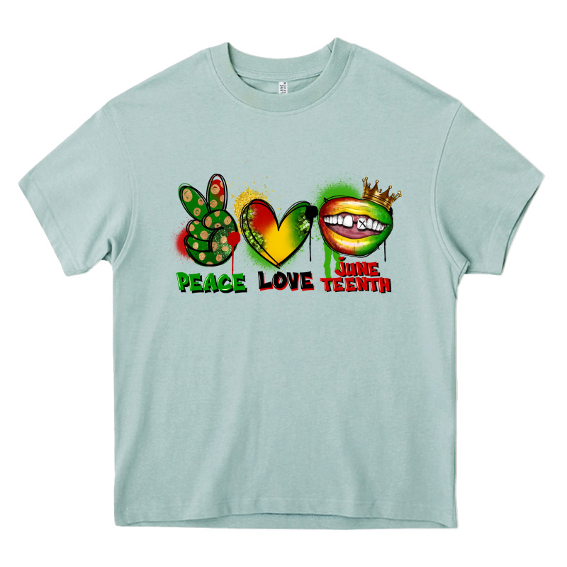 Peace Love Juneteenth Heavy Core Tee by FaDigitalArtStudio | Teevron