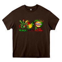 Chocolate Brown Peace love Juneteenth Heavy Core Tee - FaDigitalArtStudio